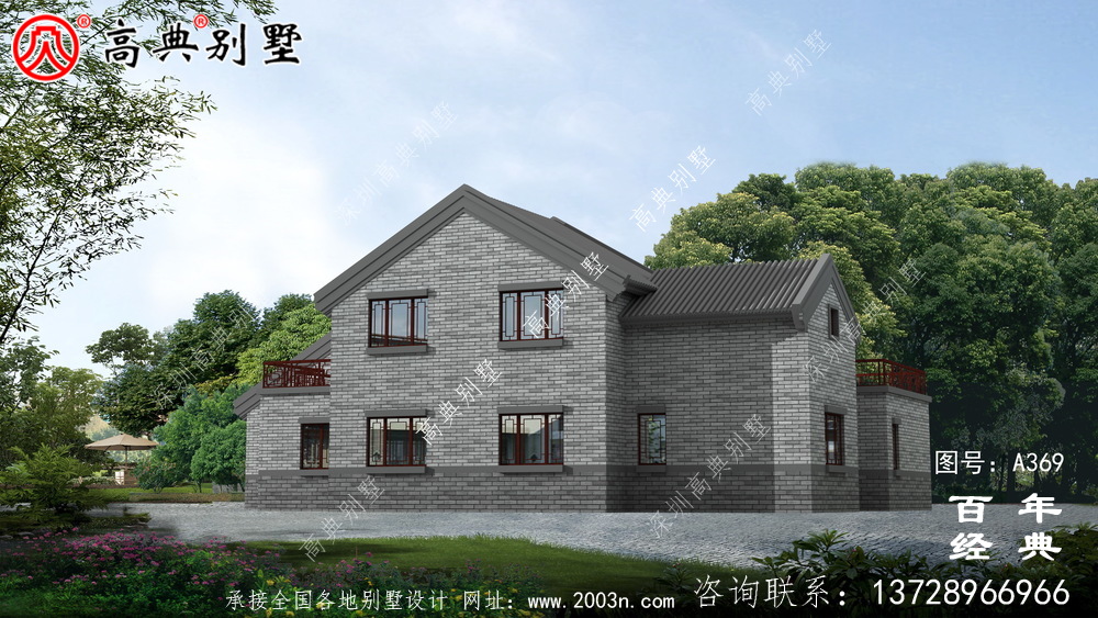單層帶露臺雙車庫別墅設計全套圖紙效果圖_別墅設計圖紙,農村房屋設計圖