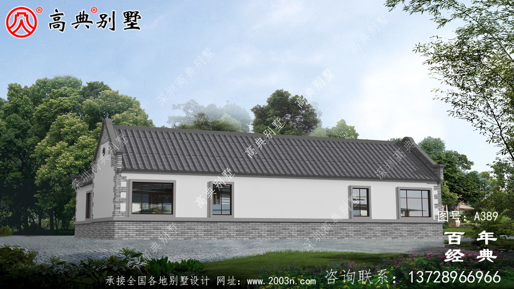 農村單層四合院小別墅設計圖_別墅設計圖紙,農村房屋設計圖