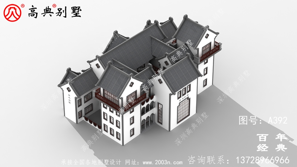 潮派四層帶露臺別墅設計圖紙_別墅設計圖紙,農村房屋設計圖