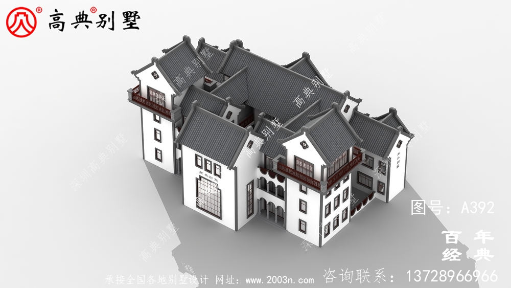 潮派四層帶露臺別墅設計圖紙_別墅設計圖紙,農村房屋設計圖