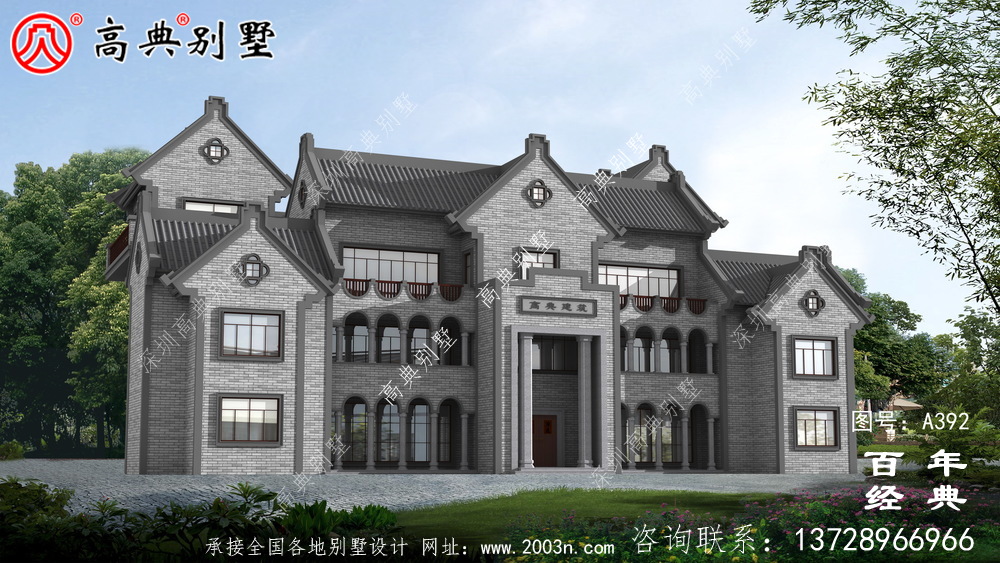 潮派四層帶露臺別墅設計圖紙_別墅設計圖紙,農村房屋設計圖