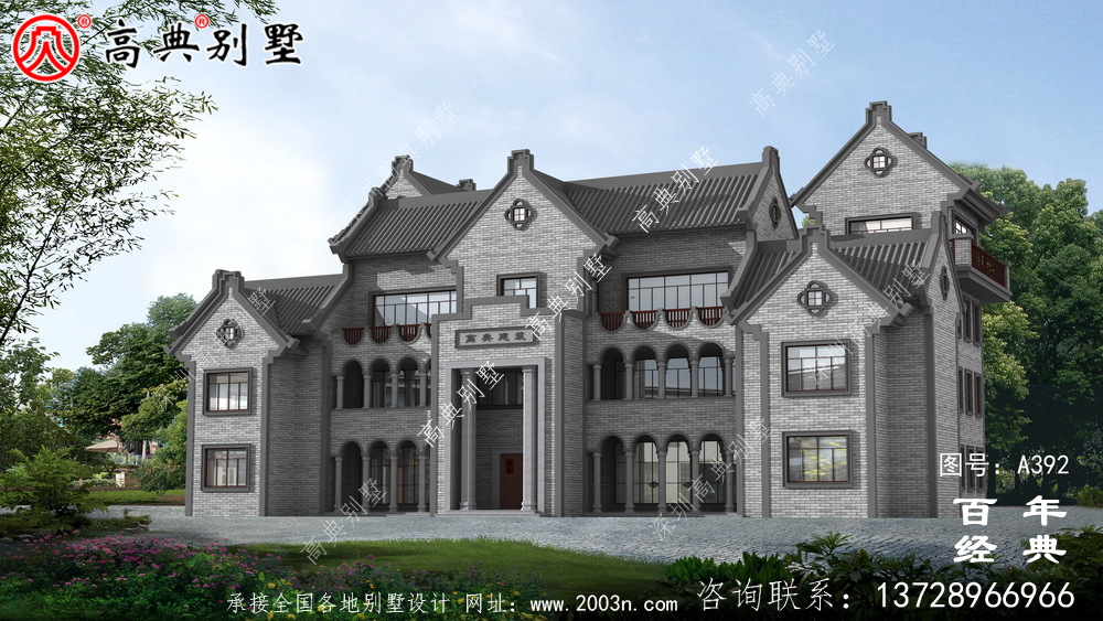 潮派四層帶露臺別墅設計圖紙_別墅設計圖紙,農村房屋設計圖