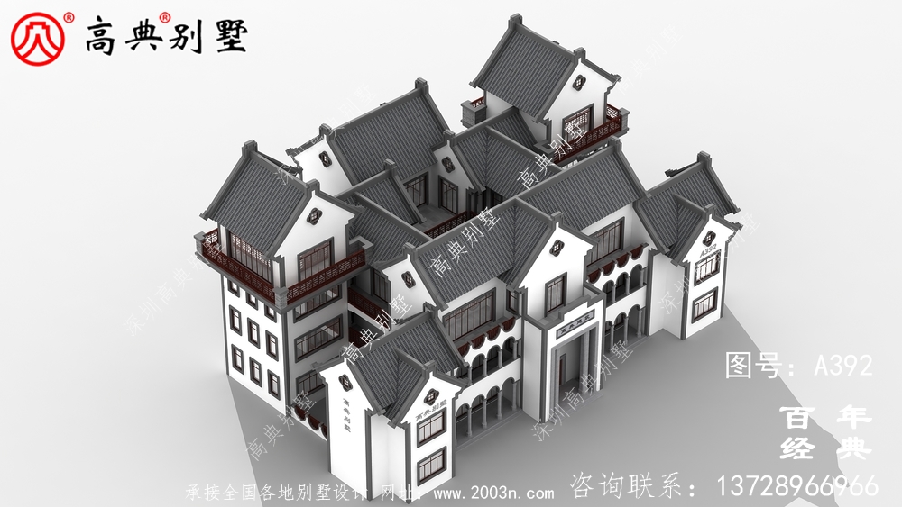 潮派四層帶露臺別墅設計圖紙_別墅設計圖紙,農村房屋設計圖