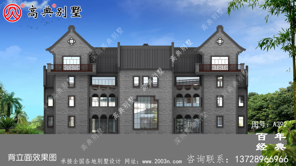 潮派四層帶露臺別墅設計圖紙_別墅設計圖紙,農村房屋設計圖