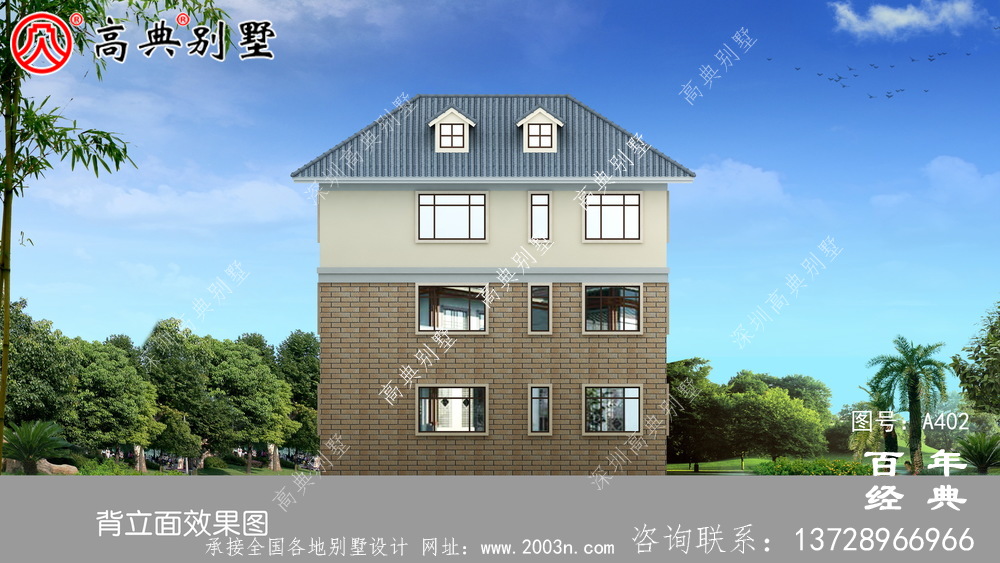 全套新農村別墅三樓設計圖紙_別墅設計圖紙、農村住宅設計圖紙