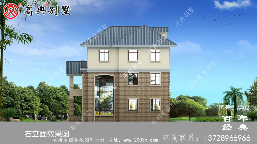 全套新農村別墅三樓設計圖紙_別墅設計圖紙、農村住宅設計圖紙