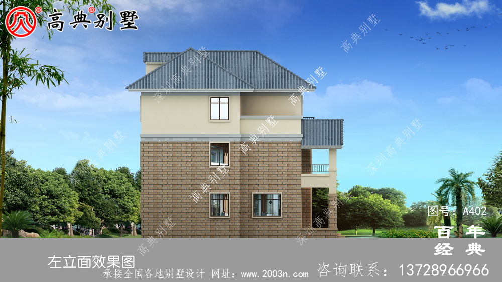 全套新農村別墅三樓設計圖紙_別墅設計圖紙、農村住宅設計圖紙