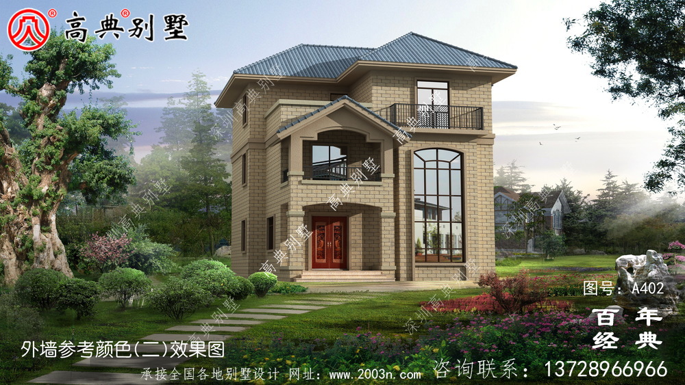 全套新農村別墅三樓設計圖紙_別墅設計圖紙、農村住宅設計圖紙