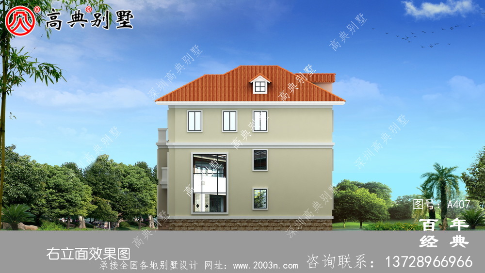 三層帶車庫新農(nóng)村住宅設計方案施工圖紙及設計效果圖_別墅設計圖紙,農(nóng)村房屋設計圖