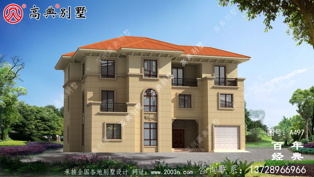 三層帶露臺農村住宅圖紙_別墅設計圖紙,新農村別墅,農村自建房設計
