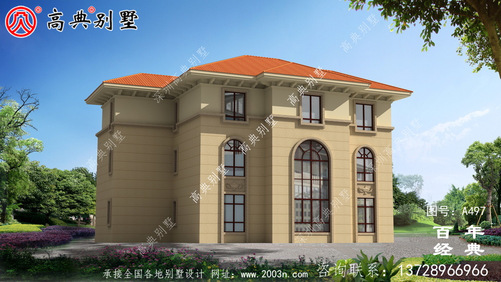 三層帶露臺農村住宅圖紙_別墅設計圖紙,新農村別墅,農村自建房設計