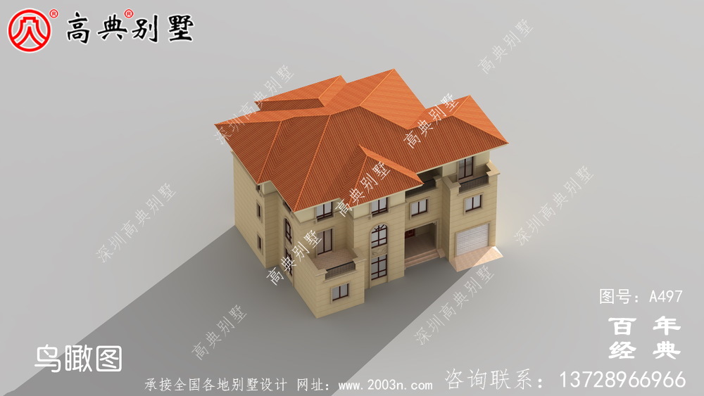 三層帶露臺農村住宅圖紙_別墅設計圖紙,新農村別墅,農村自建房設計