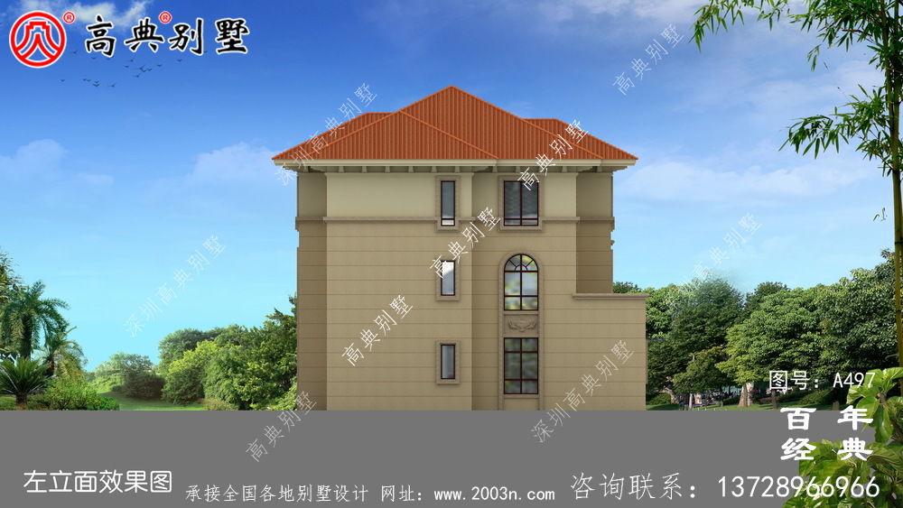 三層帶露臺農村住宅圖紙_別墅設計圖紙,新農村別墅,農村自建房設計