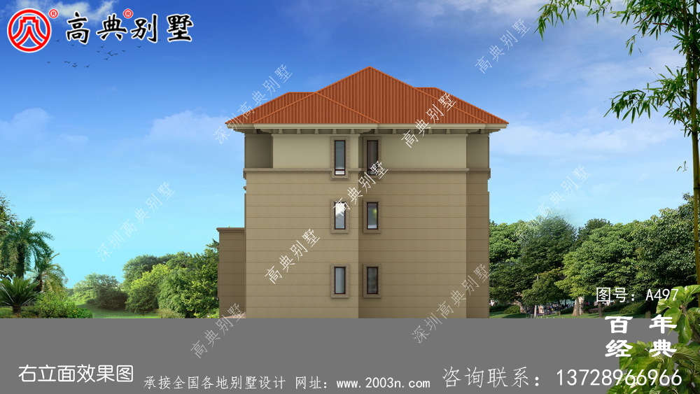 三層帶露臺農村住宅圖紙_別墅設計圖紙,新農村別墅,農村自建房設計