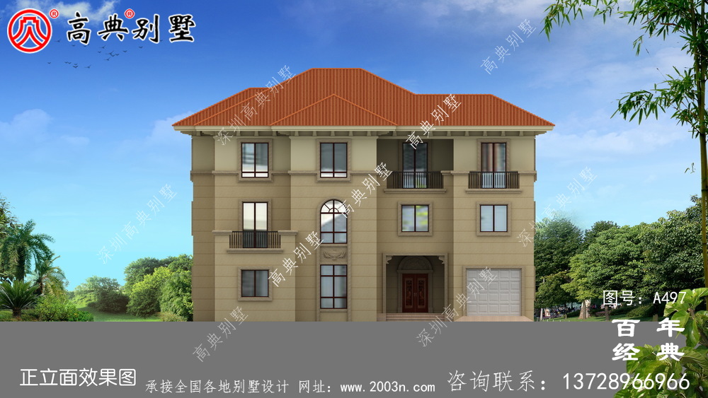 三層帶露臺農村住宅圖紙_別墅設計圖紙,新農村別墅,農村自建房設計
