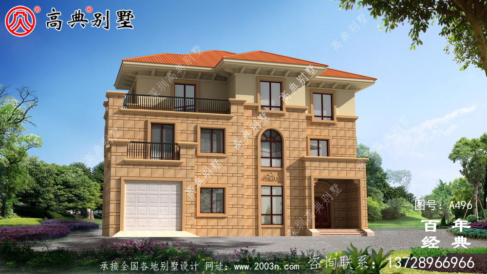 農(nóng)村三層帶車庫住宅設(shè)計(jì)圖_別墅設(shè)計(jì)圖紙,新農(nóng)村別墅,農(nóng)村自建房設(shè)計(jì)