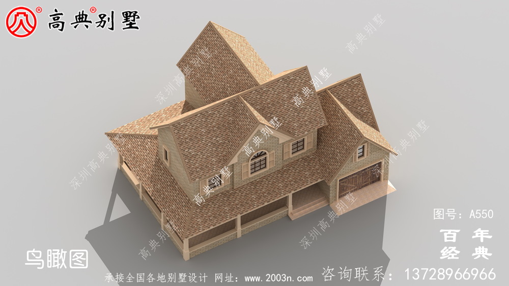 歐式兩層別墅施工圖效果圖_別墅設計圖紙,新農村別墅,農村自建房設計