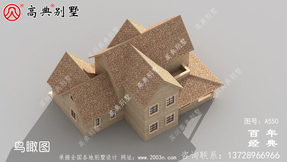 歐式兩層別墅施工圖效果圖_別墅設計圖紙,新農村別墅,農村自建房設計