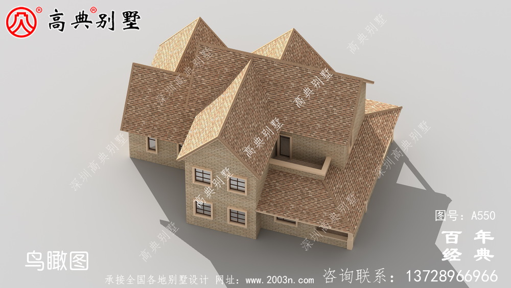 歐式兩層別墅施工圖效果圖_別墅設計圖紙,新農村別墅,農村自建房設計