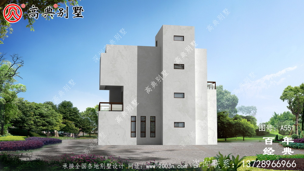 三層現代式別墅設計_別墅設計圖紙,新農村別墅,農村自建房設計