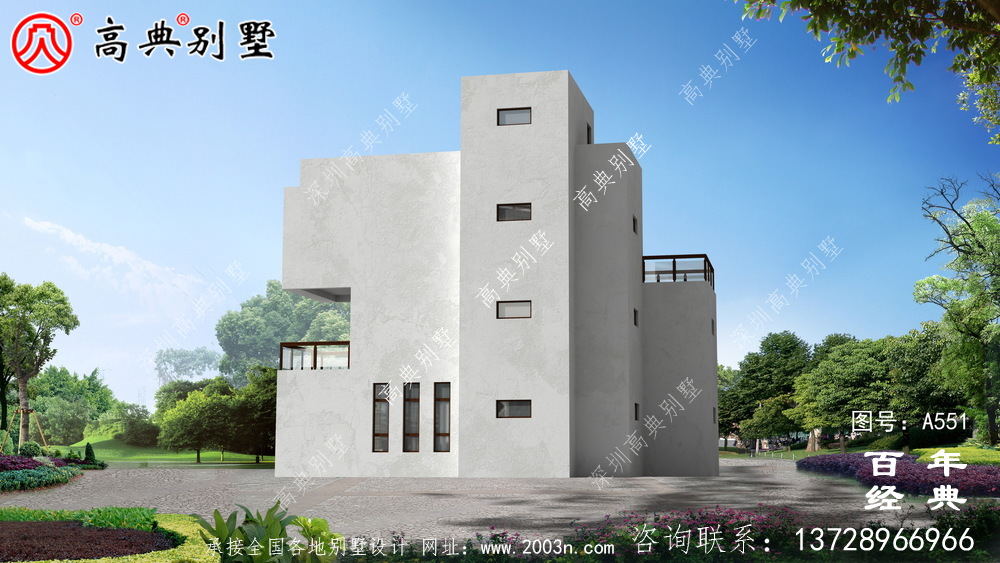 三層現代式別墅設計_別墅設計圖紙,新農村別墅,農村自建房設計