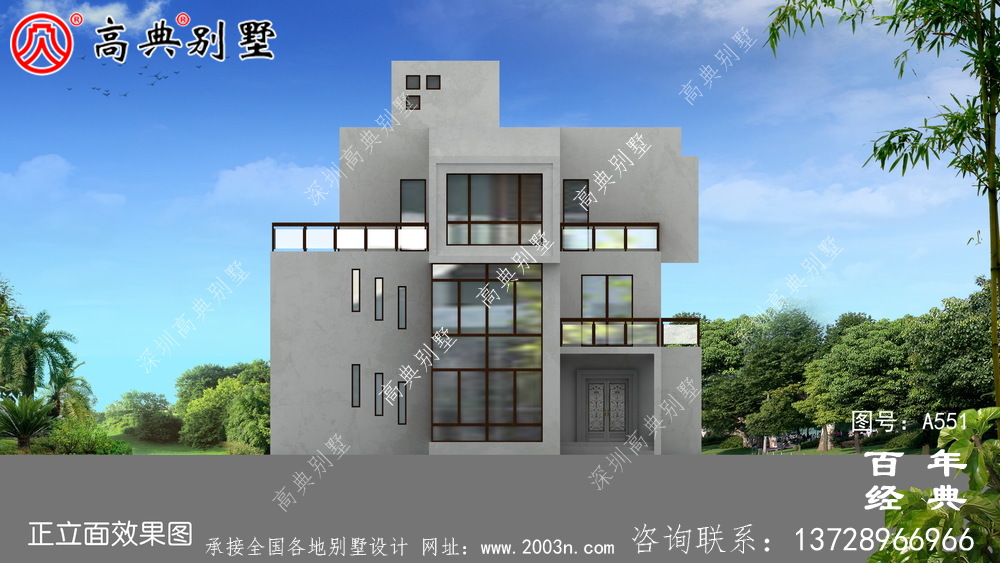 三層現代式別墅設計_別墅設計圖紙,新農村別墅,農村自建房設計