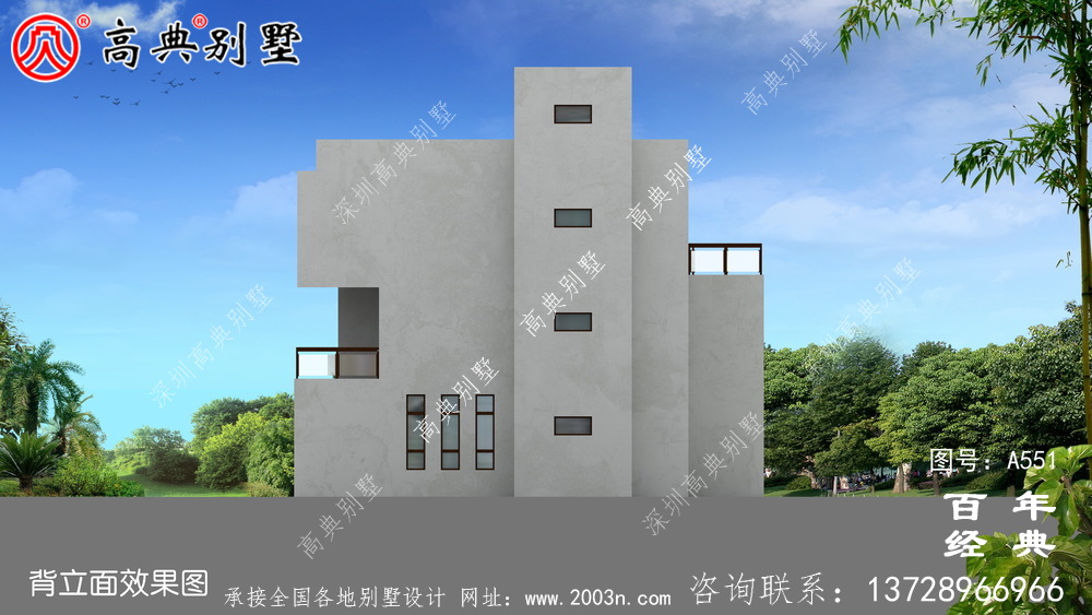 三層現代式別墅設計_別墅設計圖紙,新農村別墅,農村自建房設計