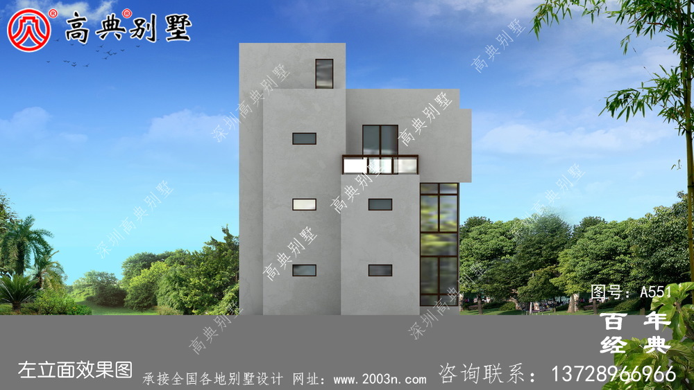 三層現代式別墅設計_別墅設計圖紙,新農村別墅,農村自建房設計