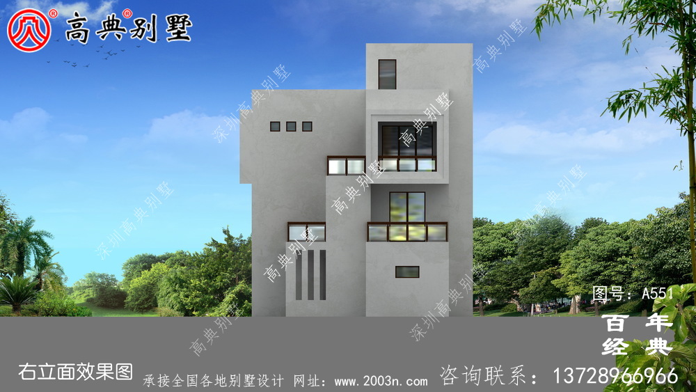 三層現代式別墅設計_別墅設計圖紙,新農村別墅,農村自建房設計