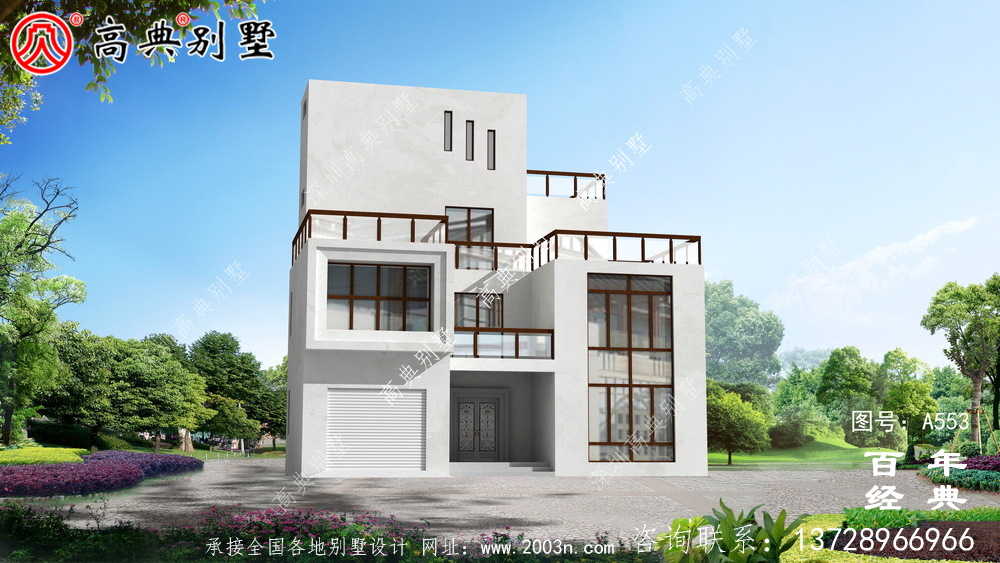四層平頂別墅設計圖紙_別墅設計圖紙,新農村別墅,農村自建房設計