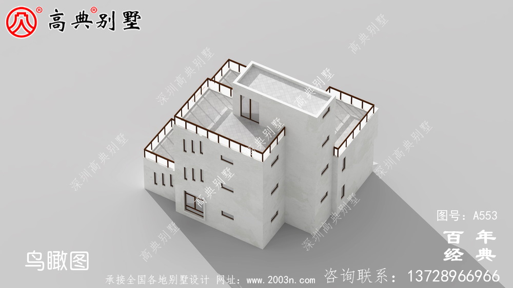 四層平頂別墅設計圖紙_別墅設計圖紙,新農村別墅,農村自建房設計