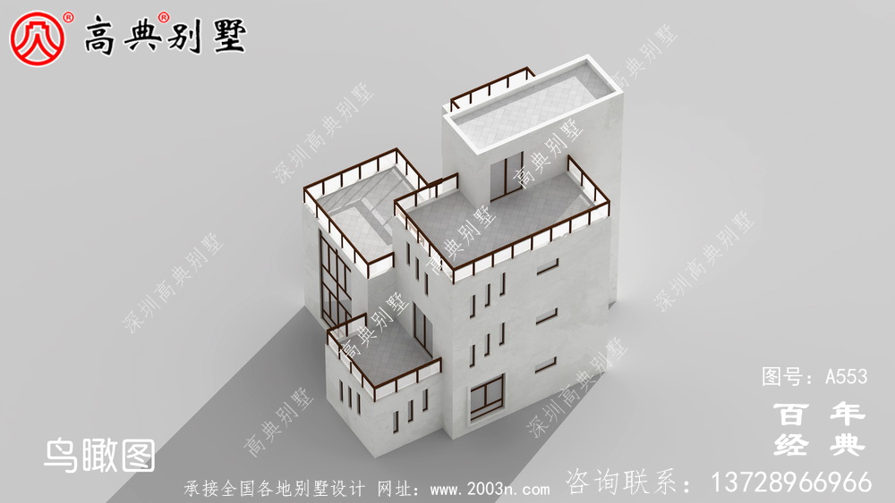 四層平頂別墅設計圖紙_別墅設計圖紙,新農村別墅,農村自建房設計