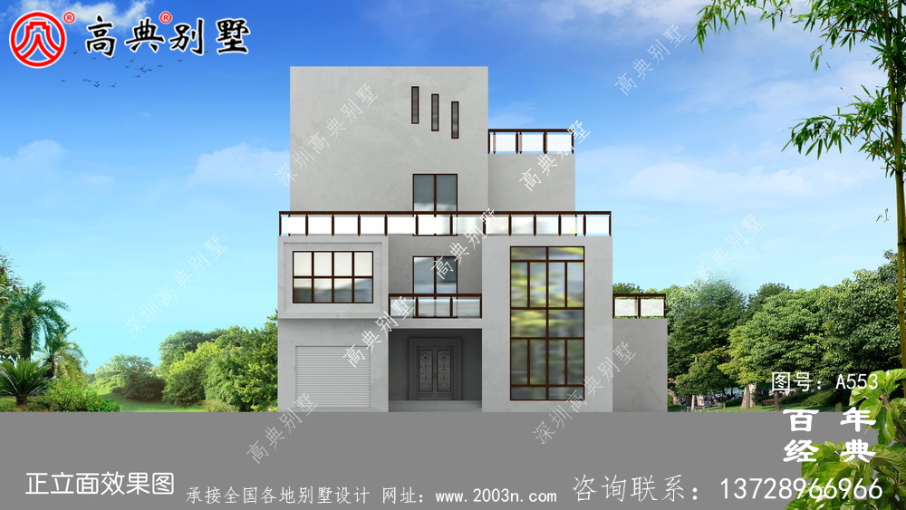 四層平頂別墅設計圖紙_別墅設計圖紙,新農村別墅,農村自建房設計