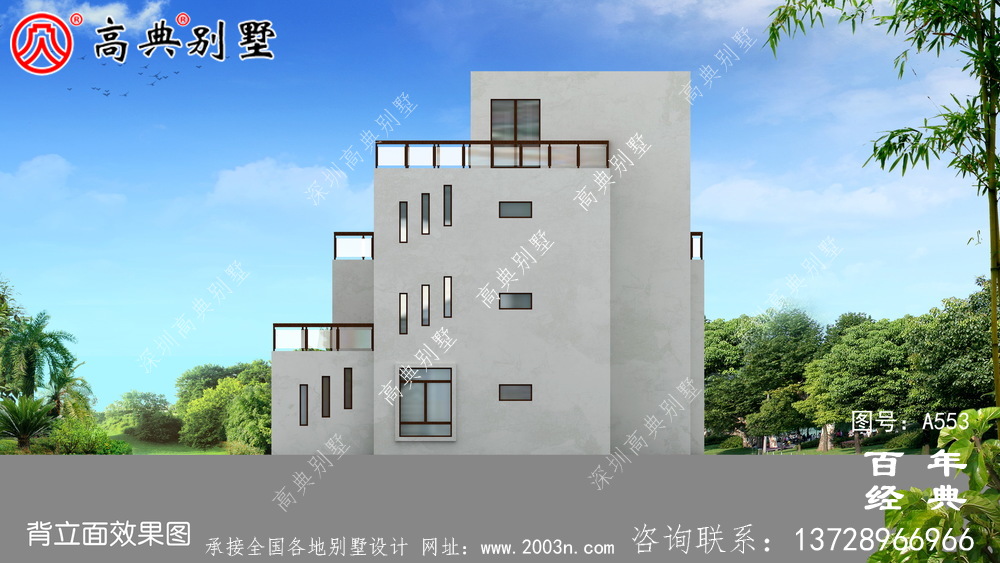 四層平頂別墅設計圖紙_別墅設計圖紙,新農村別墅,農村自建房設計