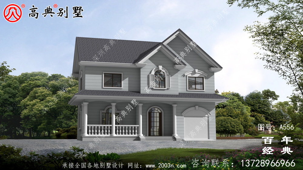 兩層別墅施工圖帶效果圖_別墅設(shè)計圖紙,新農(nóng)村別墅,農(nóng)村自建房設(shè)計