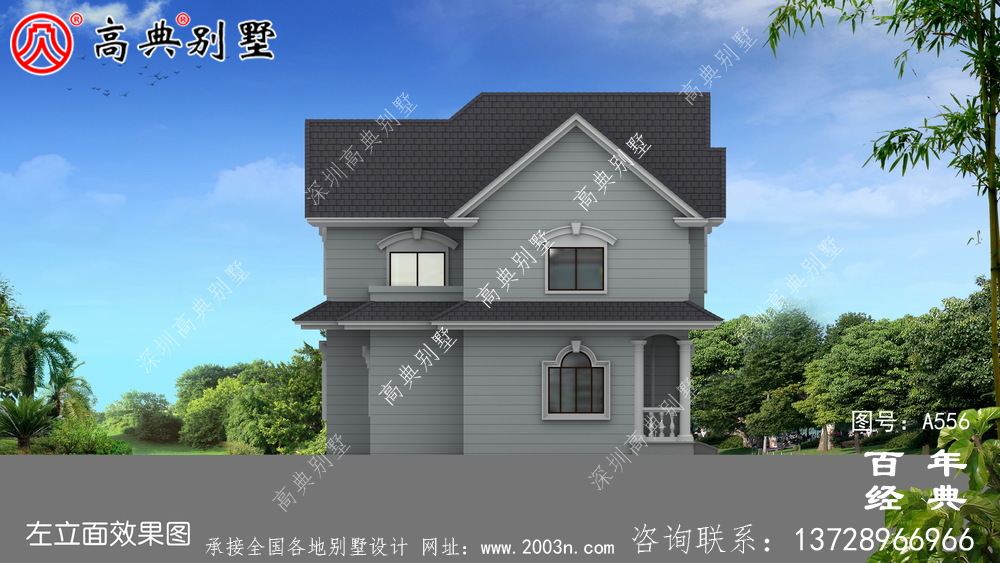 兩層別墅施工圖帶效果圖_別墅設(shè)計圖紙,新農(nóng)村別墅,農(nóng)村自建房設(shè)計