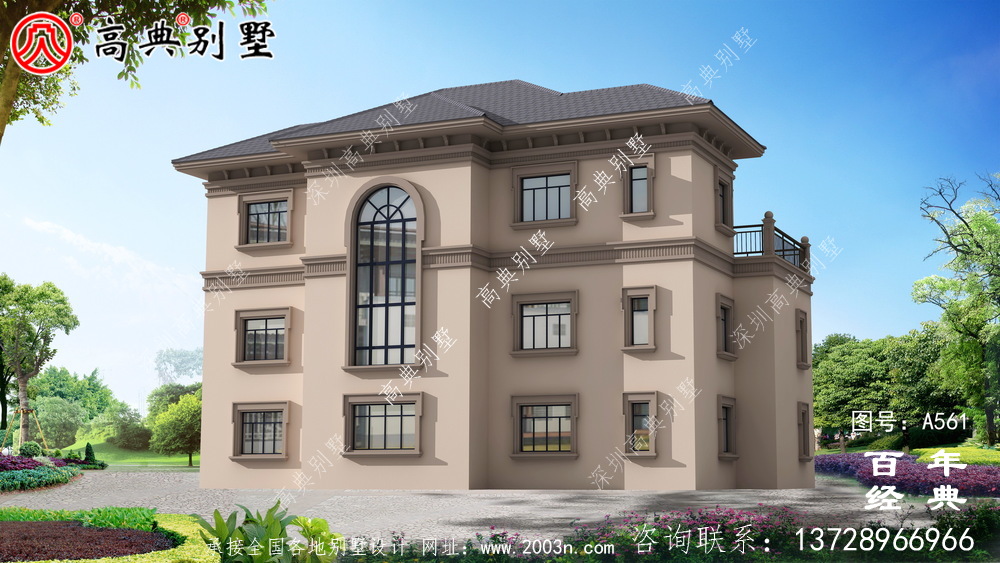 三層別墅效果圖及施工圖紙_別墅設計圖紙,新農村別墅,農村自建別墅設計方案