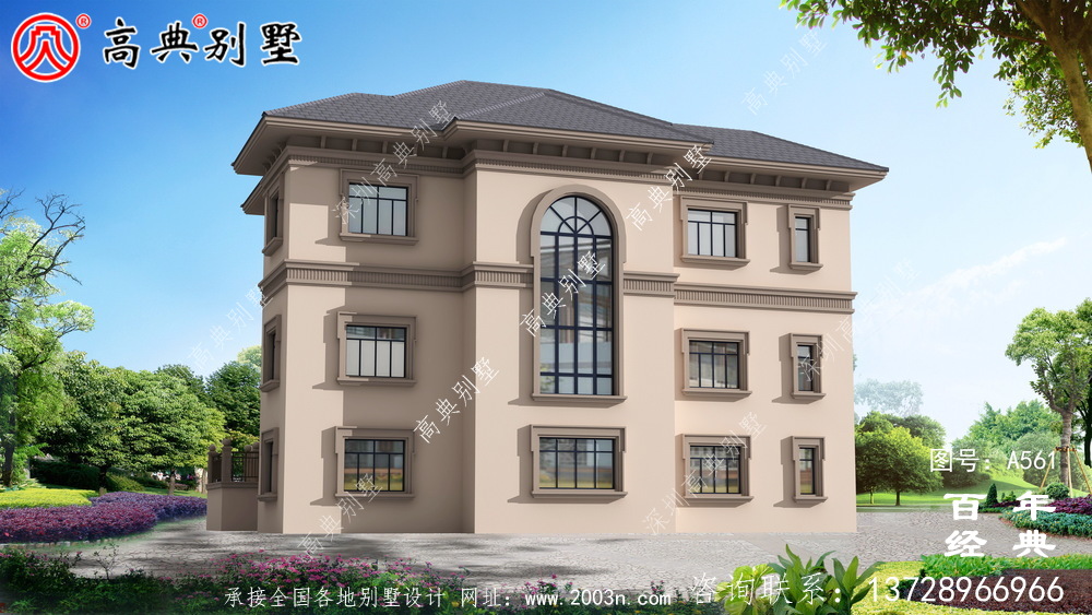 三層別墅效果圖及施工圖紙_別墅設計圖紙,新農村別墅,農村自建別墅設計方案