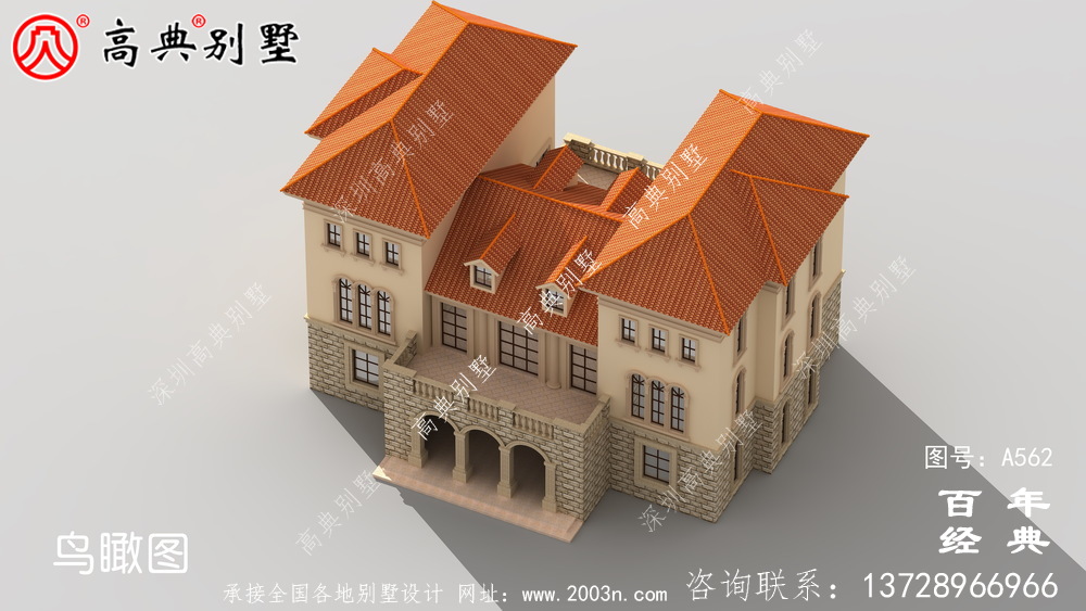 歐式三層新農村住宅設計圖紙_別墅設計圖紙,新農村別墅,農村自建房設計