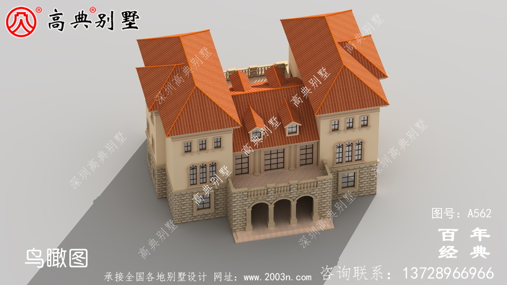 歐式三層新農村住宅設計圖紙_別墅設計圖紙,新農村別墅,農村自建房設計