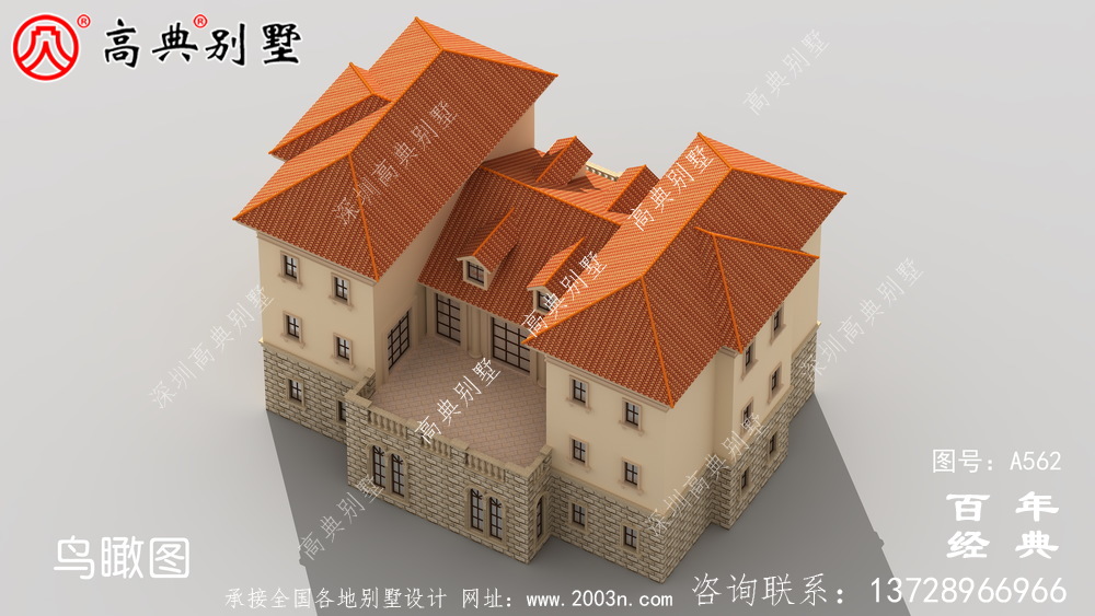 歐式三層新農村住宅設計圖紙_別墅設計圖紙,新農村別墅,農村自建房設計