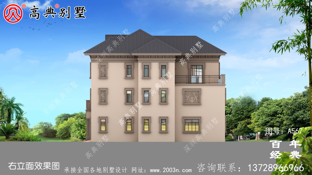 漂亮的三層別墅圖紙_別墅設計圖紙,新農村別墅,農村自建房設計