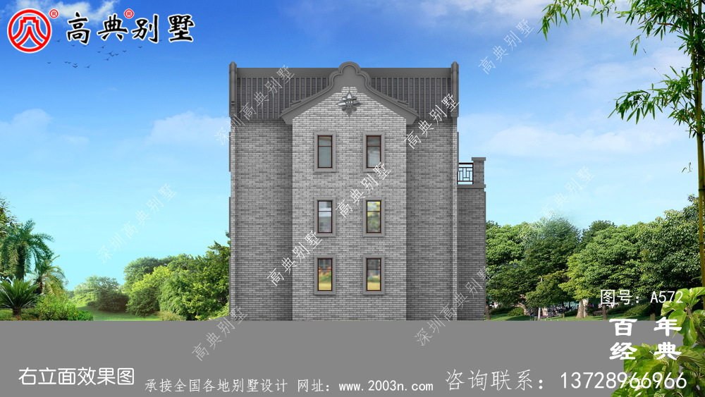 美麗的三層帶車庫(kù)別墅圖紙_別墅設(shè)計(jì)圖紙,新農(nóng)村別墅,農(nóng)村自建設(shè)計(jì)
