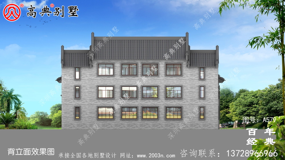 兩層帶院子新農村別墅設計圖紙_別墅設計圖紙,新農村別墅,農村自建房設計