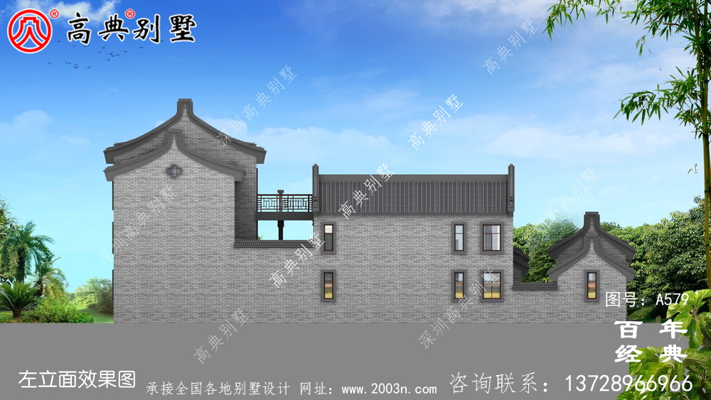 兩層帶院子新農村別墅設計圖紙_別墅設計圖紙,新農村別墅,農村自建房設計