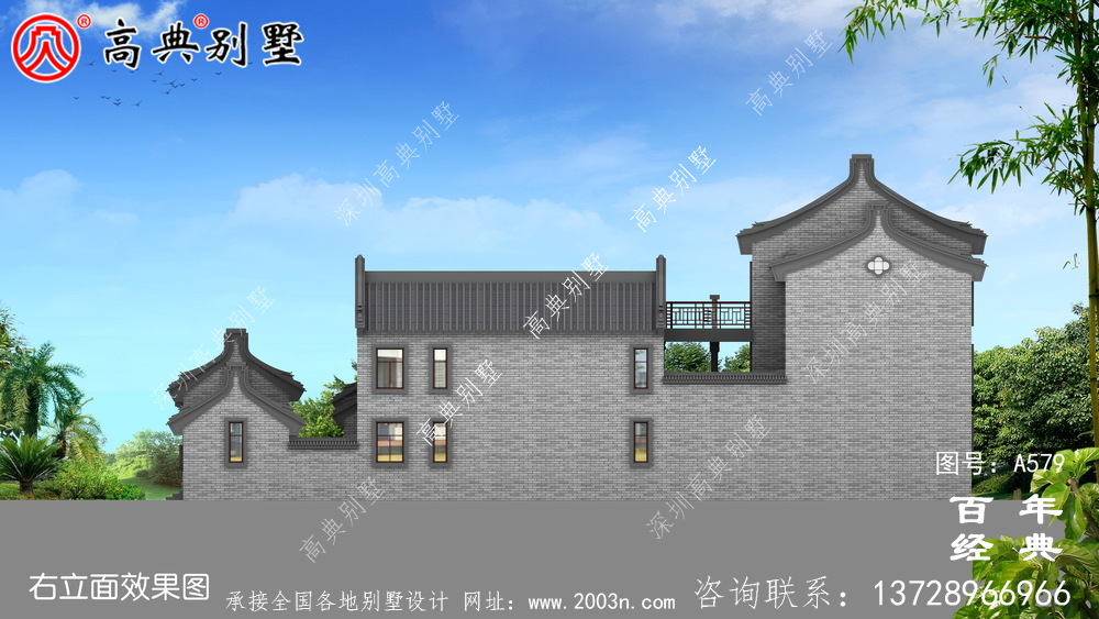 兩層帶院子新農村別墅設計圖紙_別墅設計圖紙,新農村別墅,農村自建房設計