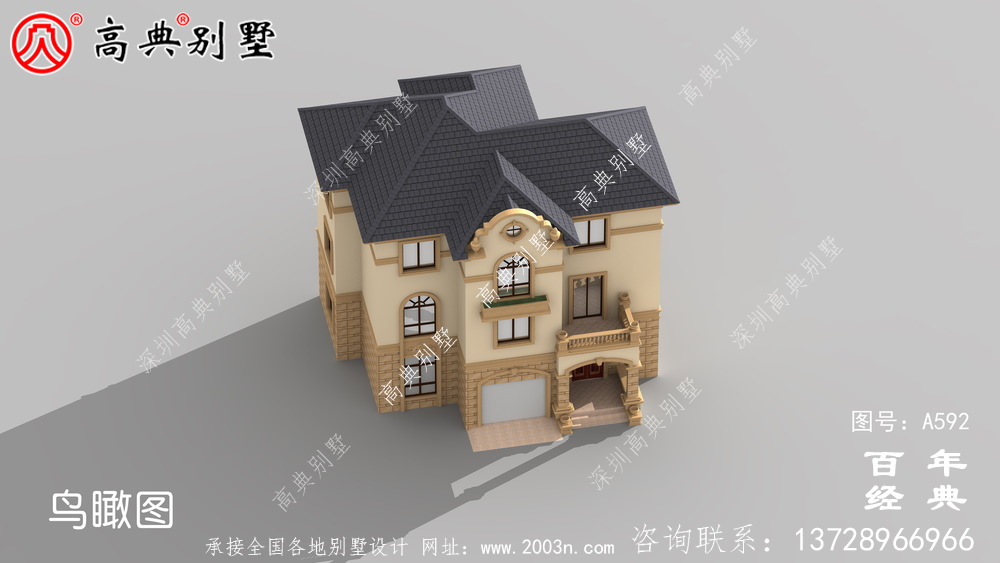 三層帶車(chē)庫(kù)別墅設(shè)計(jì)效果圖及施工圖_別墅設(shè)計(jì)圖紙,新農(nóng)村別墅,農(nóng)村自建房設(shè)計(jì)