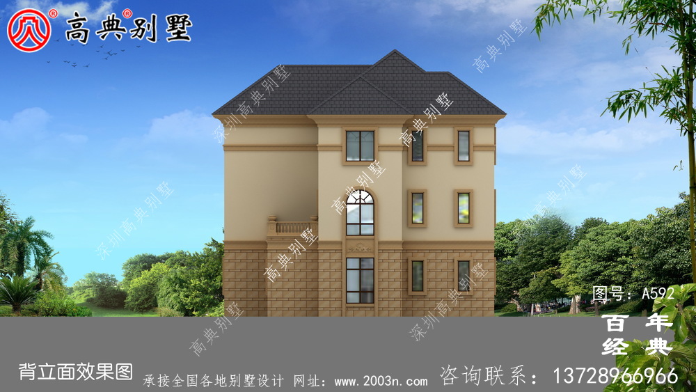 三層帶車(chē)庫(kù)別墅設(shè)計(jì)效果圖及施工圖_別墅設(shè)計(jì)圖紙,新農(nóng)村別墅,農(nóng)村自建房設(shè)計(jì)