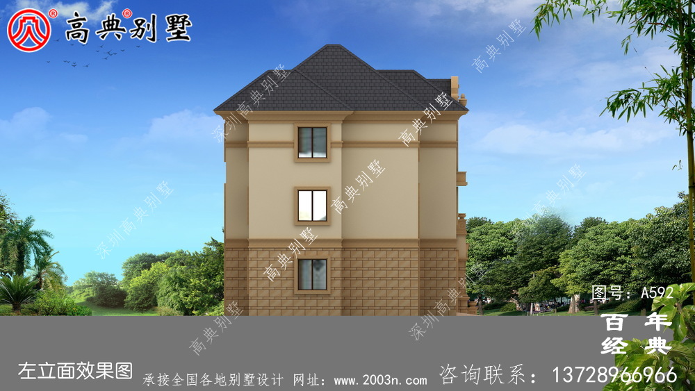三層帶車(chē)庫(kù)別墅設(shè)計(jì)效果圖及施工圖_別墅設(shè)計(jì)圖紙,新農(nóng)村別墅,農(nóng)村自建房設(shè)計(jì)