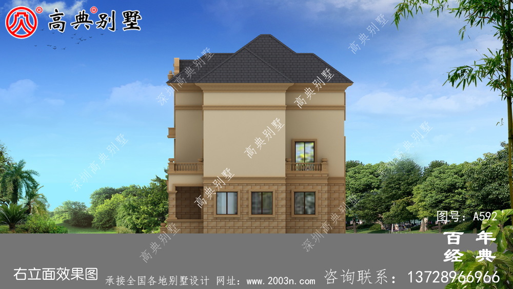 三層帶車(chē)庫(kù)別墅設(shè)計(jì)效果圖及施工圖_別墅設(shè)計(jì)圖紙,新農(nóng)村別墅,農(nóng)村自建房設(shè)計(jì)
